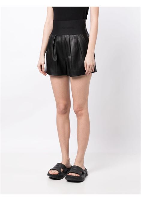 Black logo-waistband leather shorts Alexander Wang - women ALEXANDER WANG | 1WC3234630001